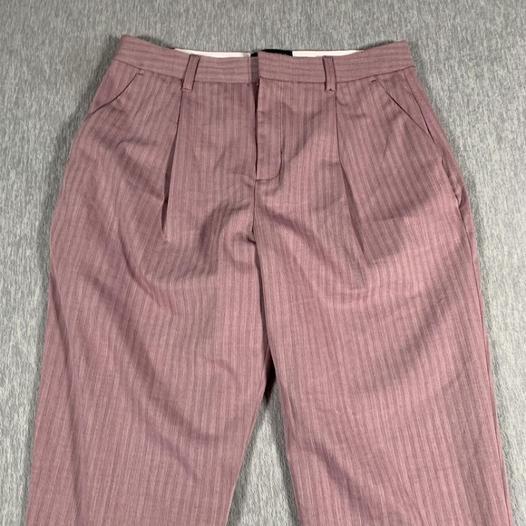 Banana Republic Pants Womens Petite 6 Pink High Rise Tapered Dress Herringbone - Picture 4 of 14